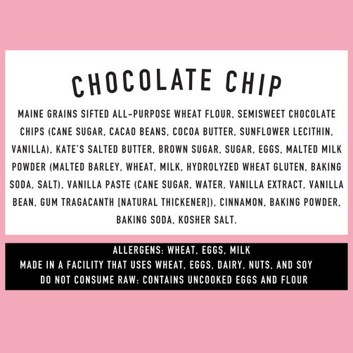 Ingredients and allergens. See below for text version.