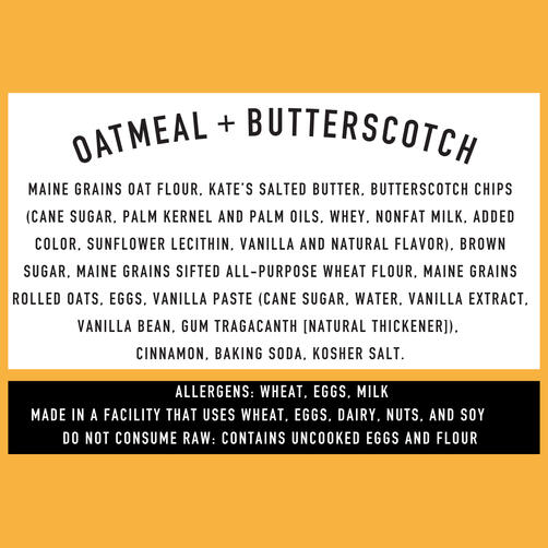 Ingredients and allergens. See below for text version.